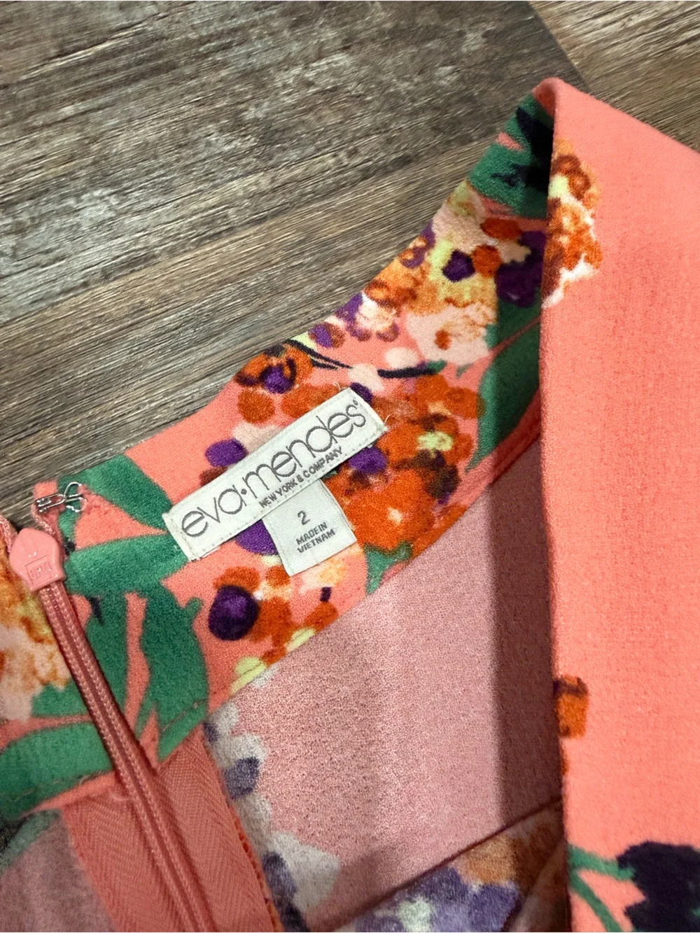eva mendes for New York & Company Coral Floral A-Line Skirt